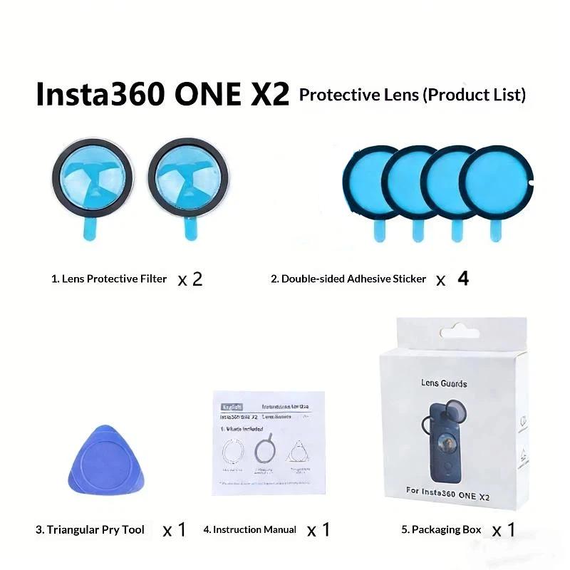 1 Set Silicone Case Lens Protector Cap Cover Lens Guards Carrying Case Protective Frame For Insta360 X4 X3 X2 Camera Accessories