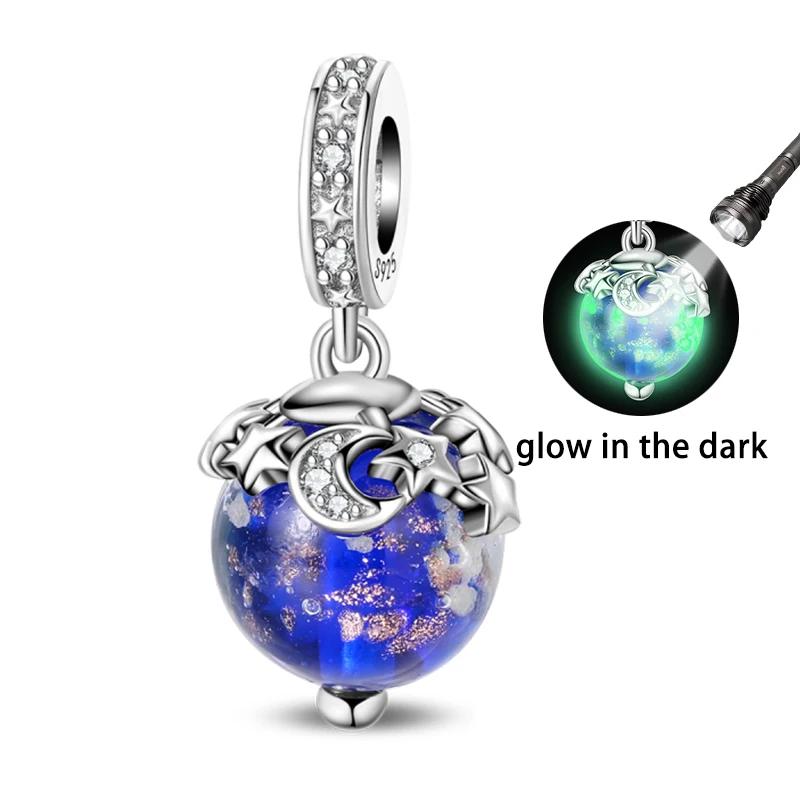 Copper Luminous Elf Glass Insect Planet Wish Bottle Pendant Fit Original Bracelet Diy Jewelry Original Design