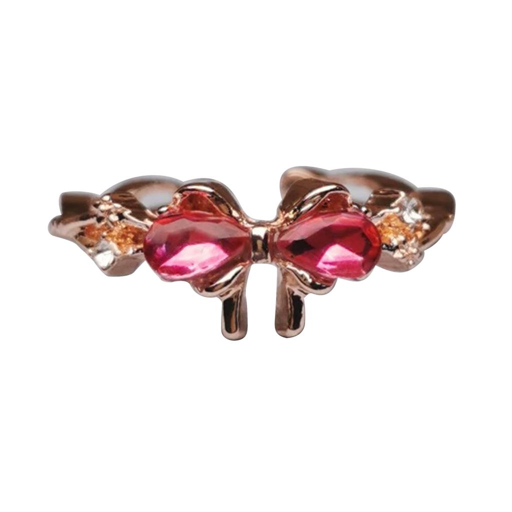 Delicate Bowknot Rings Adjustable Fashion Rings Alloy Texture Suitable for Casual Wear Dating and Special Occasions