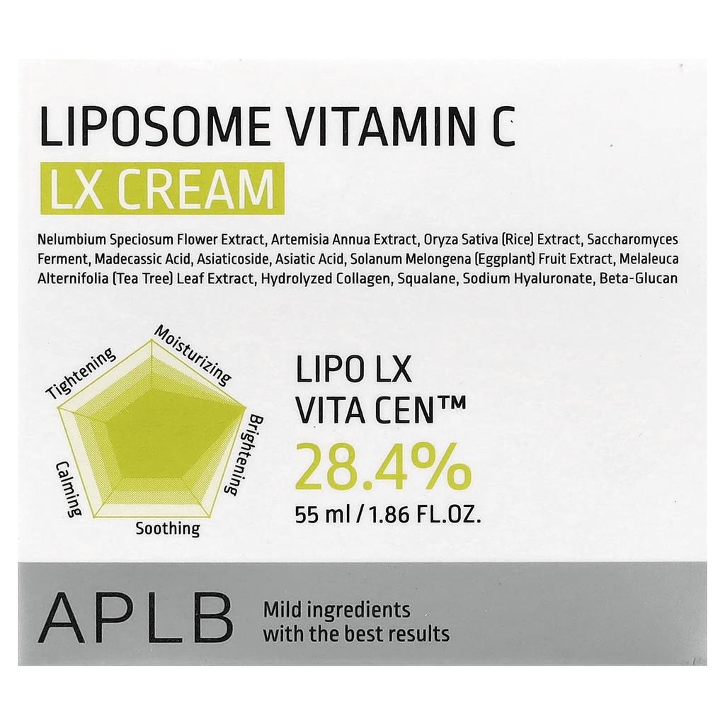 APLB, Liposomal Vitamin C LX Cream, 55ml (1.86 fl oz)