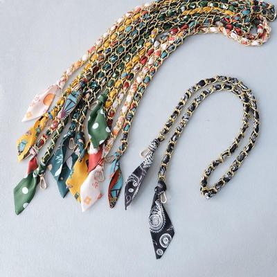 Catene di accessori per borse da donna di nuova moda primavera tracolla lunga staccabile con stampa floreale cinturino in seta da donna manici per borse a catena fai da te