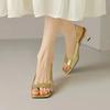 Fashion Summer Slim Heels, Square Head, Open Toe Women's High Heels, 2024 Fashion Dress, Hanging Strap, Sexy Women's High Heel Sandals