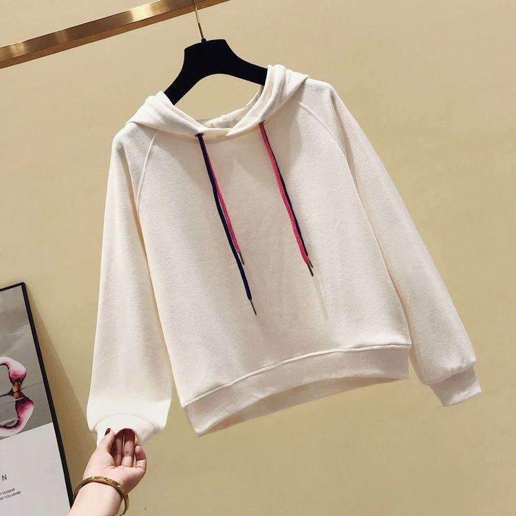 Sweatshirt for Women Oversize Hooded Solid Color Thickened Loose Casual Pullover Long Sleeve Winter Sweatshirt Top