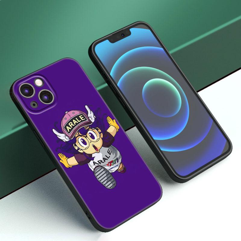 Custodia per Telefono Anime Dr Slump Arale Per Apple iPhone 12 13 Mini 11 14 15 Pro Max 7 8 Plus X XR XS SE 2020 2022 Custodia Nera in Silicone