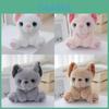 Cute Realistic Cat Hanging Plush Toy Fluffy Cartoon Teddy Keychain For Gifts