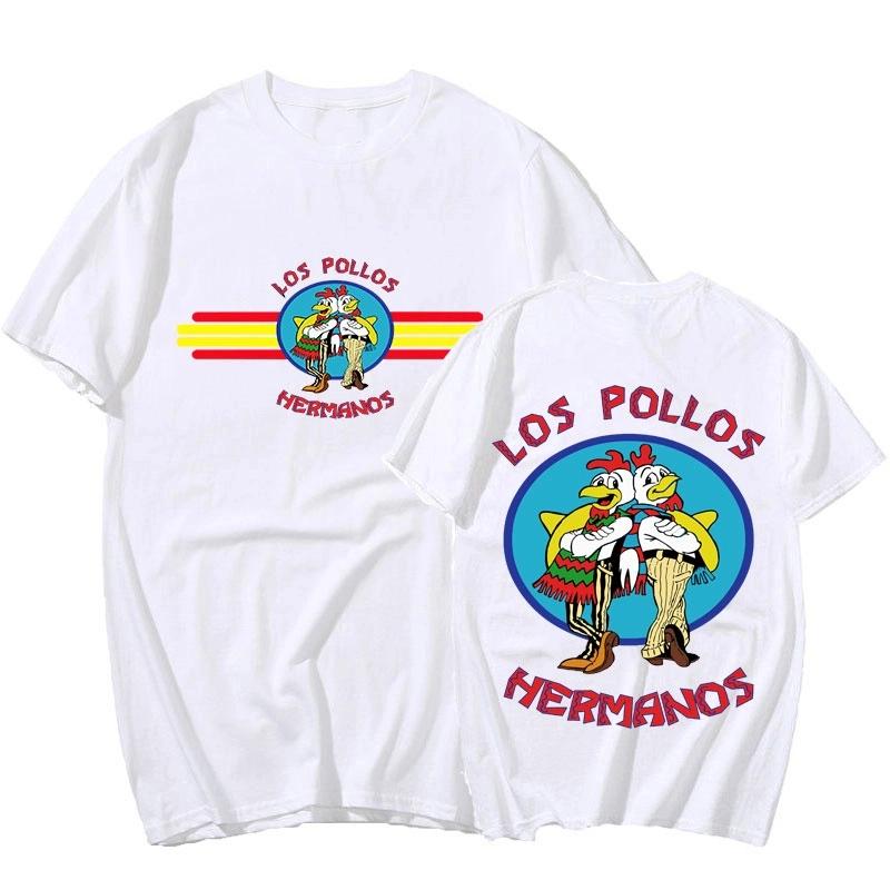 Los Pollos Hermanos Printed T-shirt Women Men Summer Casual Loose Fashion Hip Hop Y2k Round Neck Short Sleeve Tops T-shirt