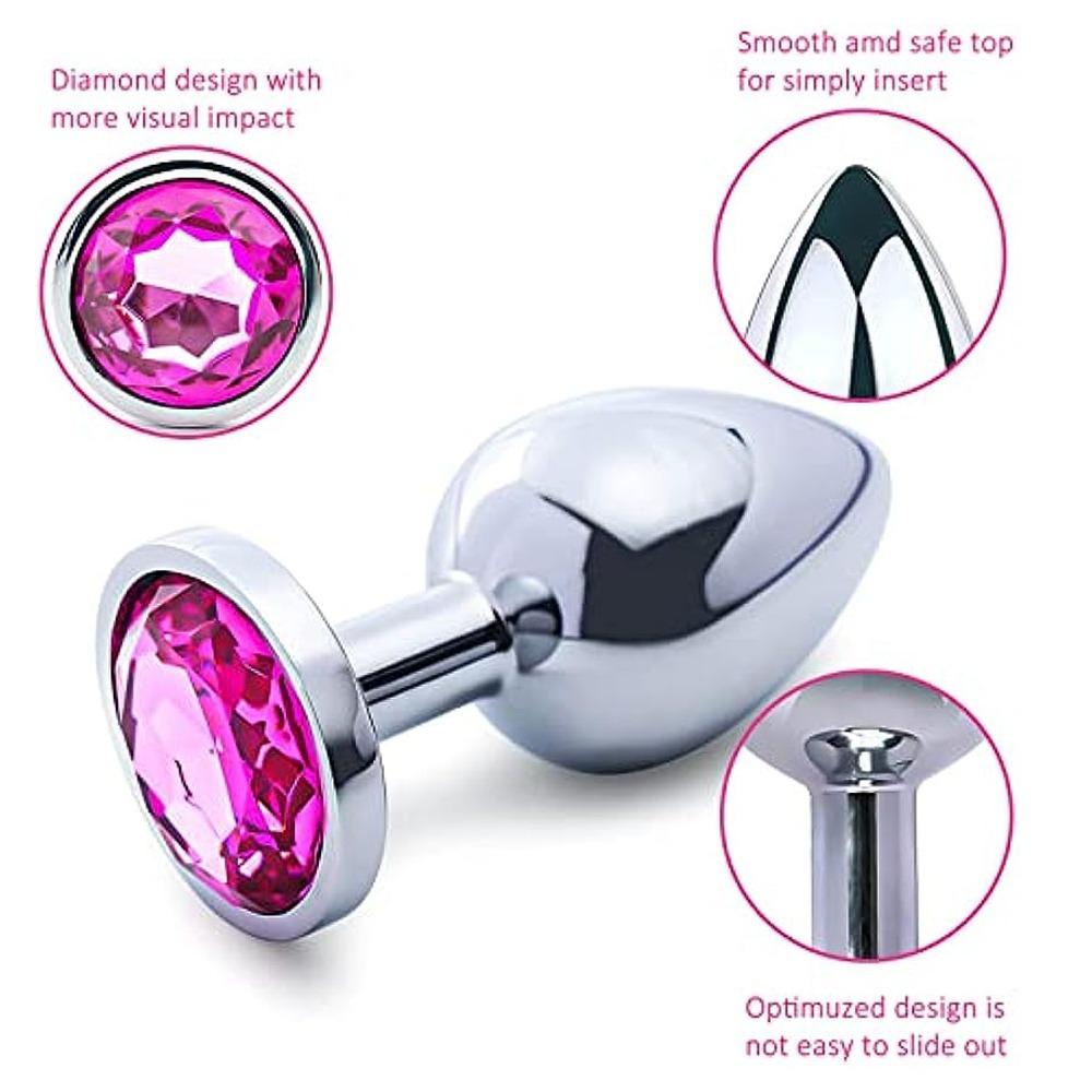3 Mărimi Oțel Inoxidabil Cristal Dop Anal Stimulator Jucărie Sexuală Anală Antrenor Anal Masaj Prostatic Dildo Jucărie BDSM pentru Femei Bărbați Gay