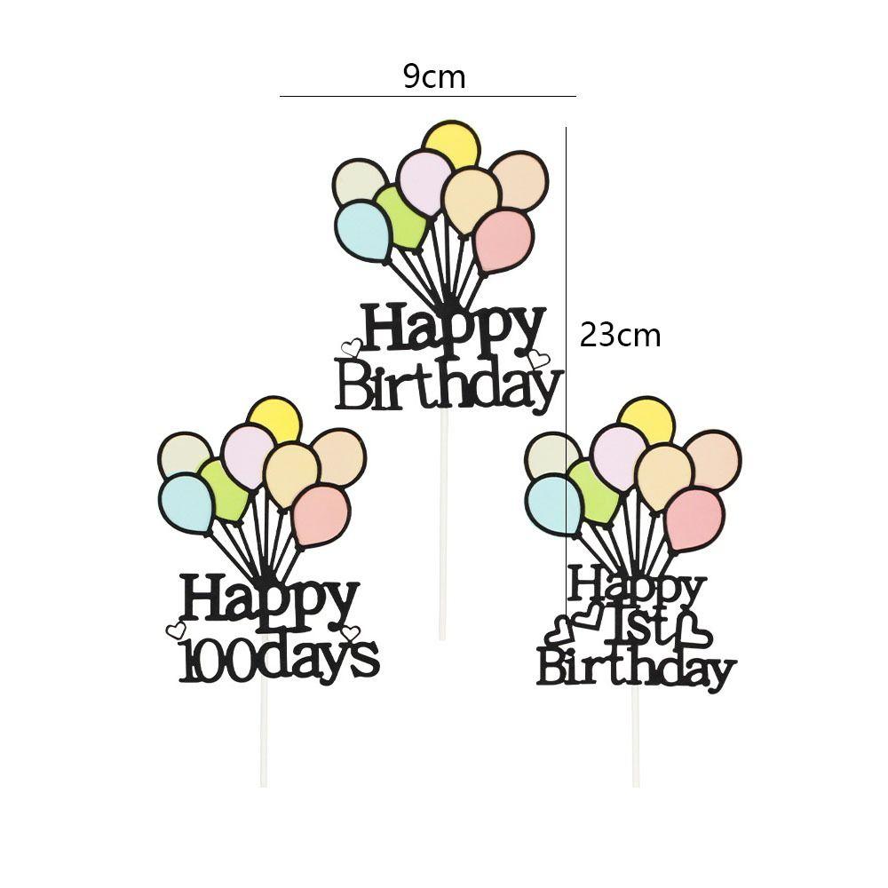Double Layer Balloons Cake Toppers Cartoon Happy Birthday Cake Decoration  Home Decoration