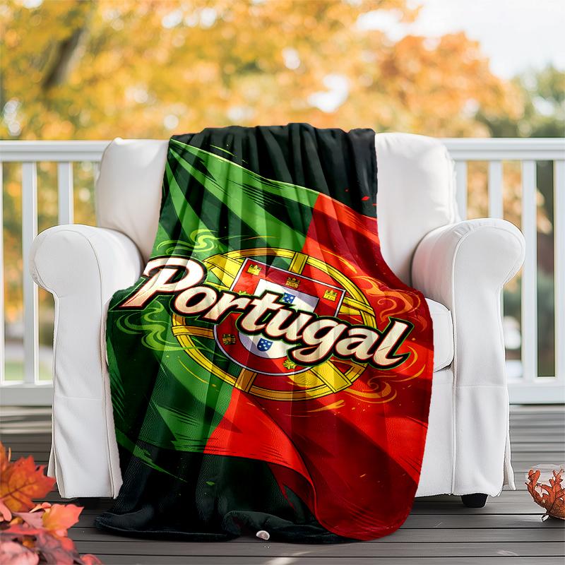 Portugal flag Flannel Blanket Soft All-Season Throw, Design for Camping, Car Travel, Hiking Sofa, Bed, Office Perfect Gift for Parties
