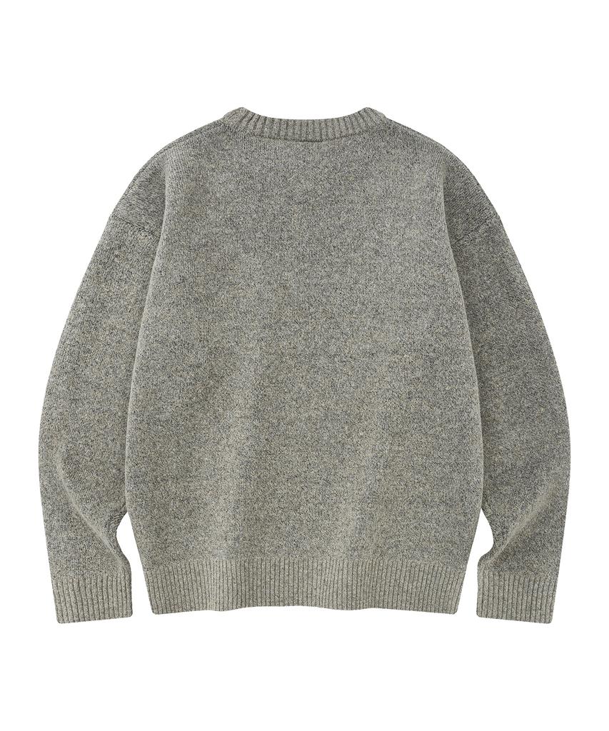 LMR Lettering Jacquard Pullover Knit Grey