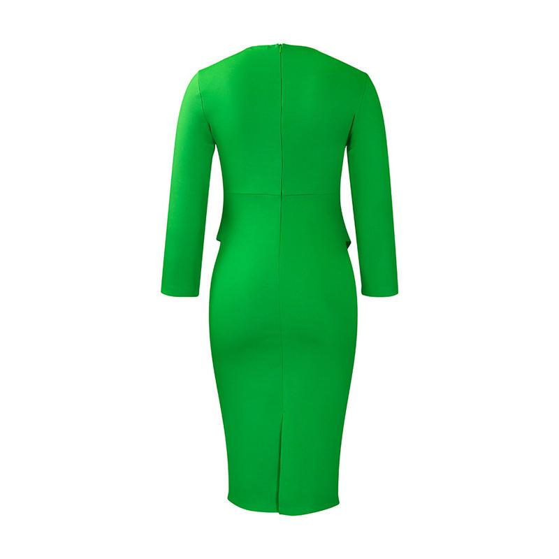 Sleeve Sexy Diagonal Women's Clothing Elegant Elegant Office Dress Fashion  Long  buy at low prices in the Joom online store