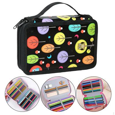 72 Slots 2 Layer Pencil Bag Stationery Makeup 7.87x4.92x3.15inch with Zipper Daily Use Big