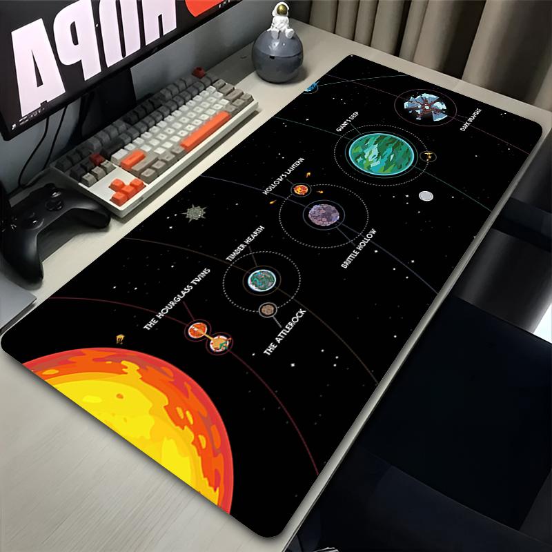 Mouse Pad XXL Anime Gamer Outer Wilds Mousepad Laptop Universe Space Solar System HD Desk Mat PC Gaming Accessories Keyboard Pad