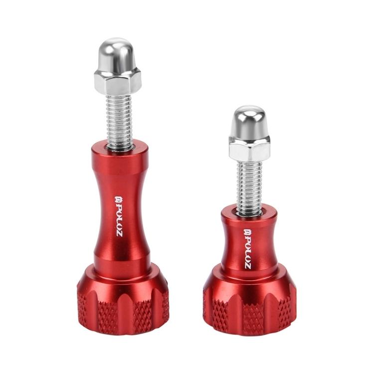 

PULUZ CNC Aluminum Thumb Knob Stainless Bolt Nut Screw Set for GoPro, Insta360, DJI and Other Action Cameras червоний