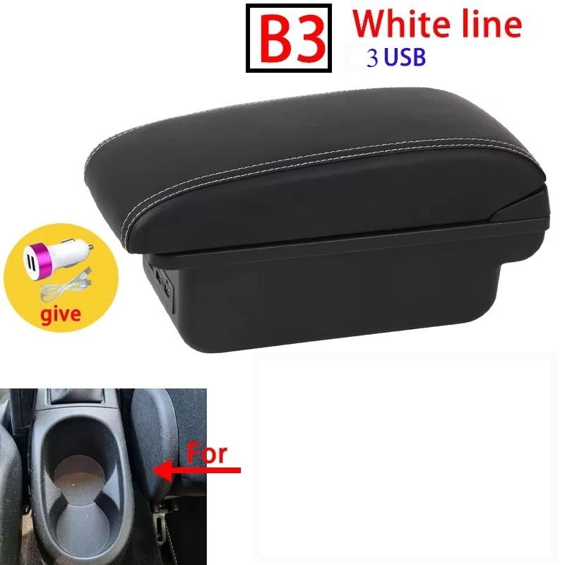Pour Opel Corsa E Boîte Accoudoir Pour Corsa E Boîte de Rangement Intérieure Accoudoir en Cuir PU avec USB Accessoires de Voiture 2014 2015 2016-2019