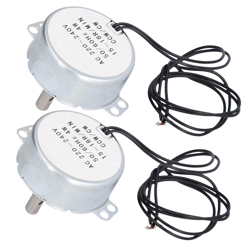 2 szt. Silnik Synchroniczny Mini 15‑18 obr./min Zestaw Akcesoriów do Rotacji CW CCW 4W AC220‑240V 50TYC