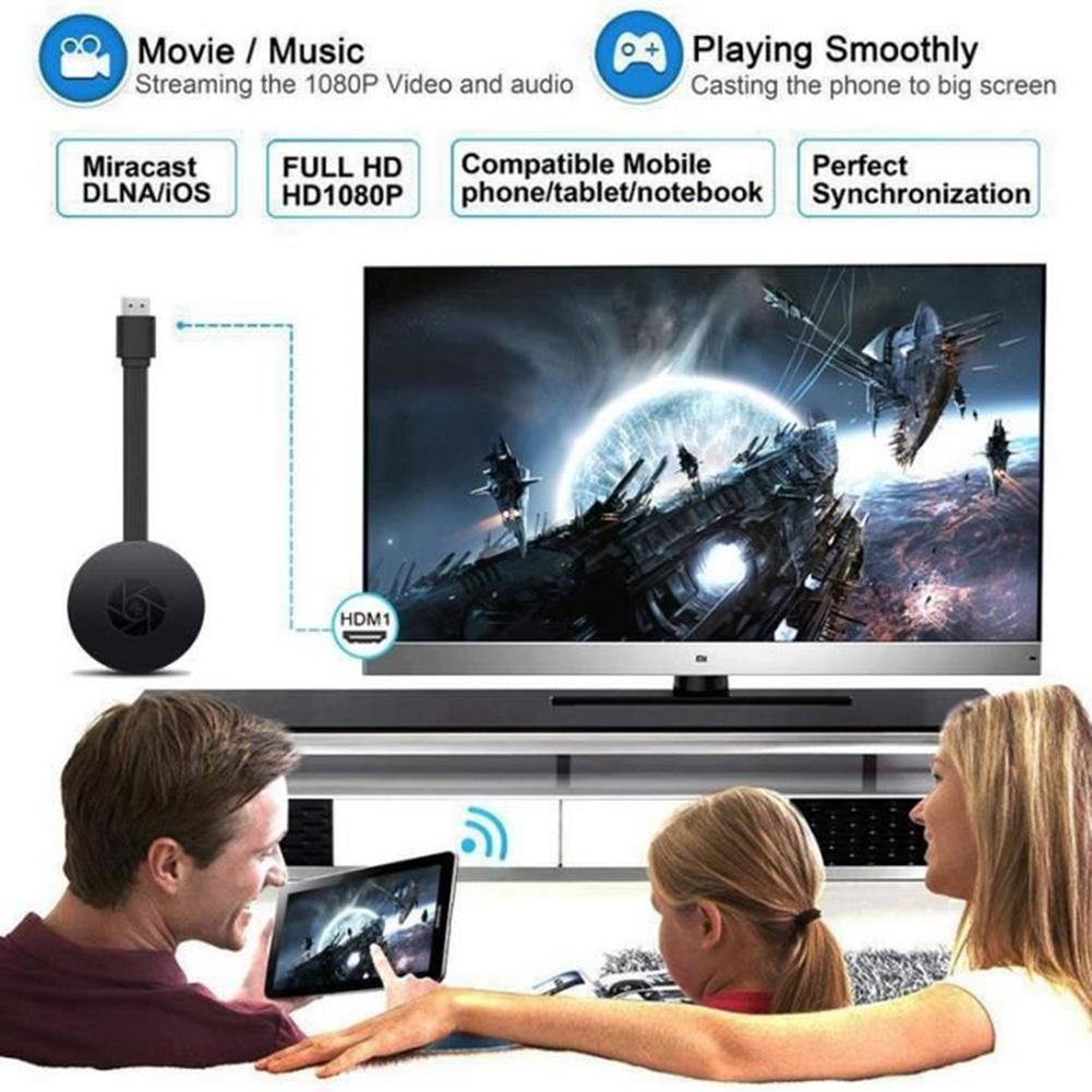 Miracast Android Dongle Mirascreen Wifi HDMI-kompatibel Airplay TV Stick Trådlös Display Receiver 1080P Media Streamer Adapter