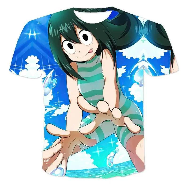 3D My Hero Academia Anime Character Graphic Printed Casual Short Sleeved Men's T-shirts - Medium Stretch Polyester Fabric Summer Relaxed Fit Clothing