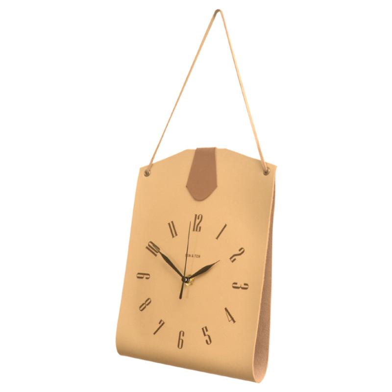 Креативные настенные часы в форме сумки Современные художественные часы Настенные подвесные Ретро кожа Персонализированные Гостиная Спальня Бесшумные 12 inches