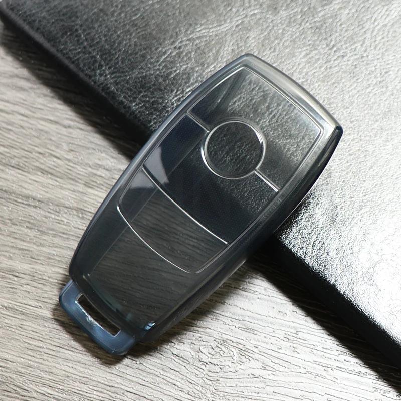 Transparent  TPU Car Remote Key Case Cover Shell for Mercedes Benz A C E S G Class GLC CLE CLA W177 W205 W213 W222 X167 AMG