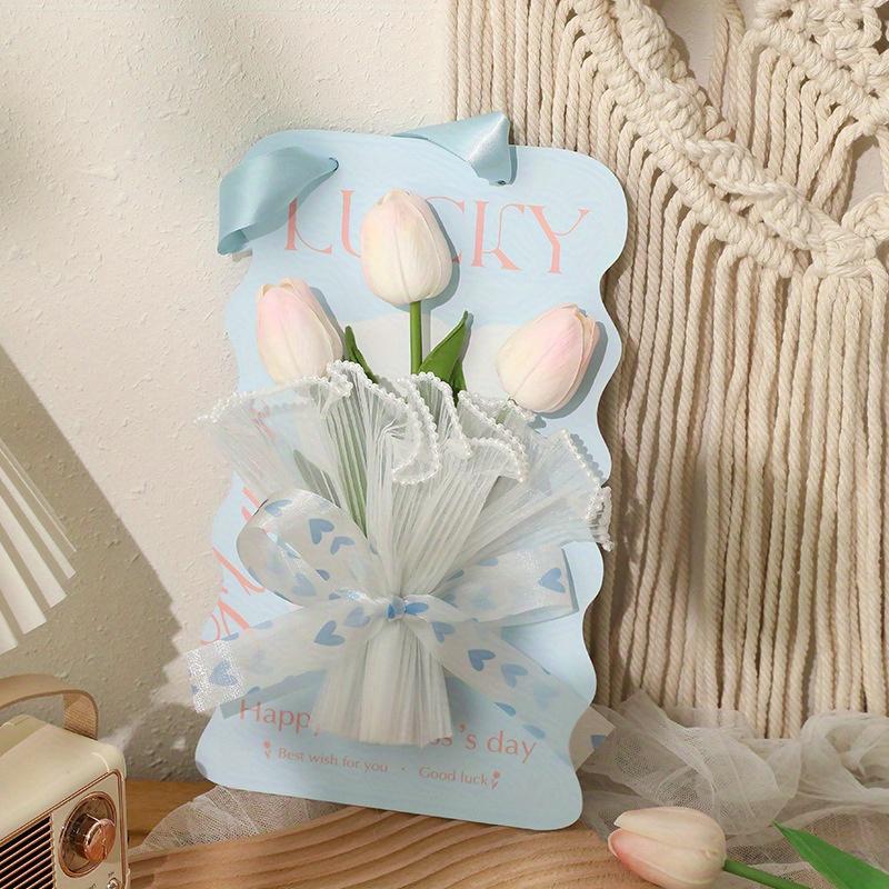Happy Holiday 3D Flower Greeting Card Material Kit For Mother Teacher DIY Gift Idea