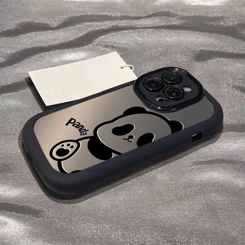 Applicable To Apple 16 New 14plus Matte 13 Silicone 12mini Cartoon Panda 15promax Mobile Phone Case