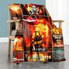 Firefighter Personalized Name Blanket Throw Customizable Blanket Soft Warm Cozy for Bedding Office Chair Office Nap All-Season Use