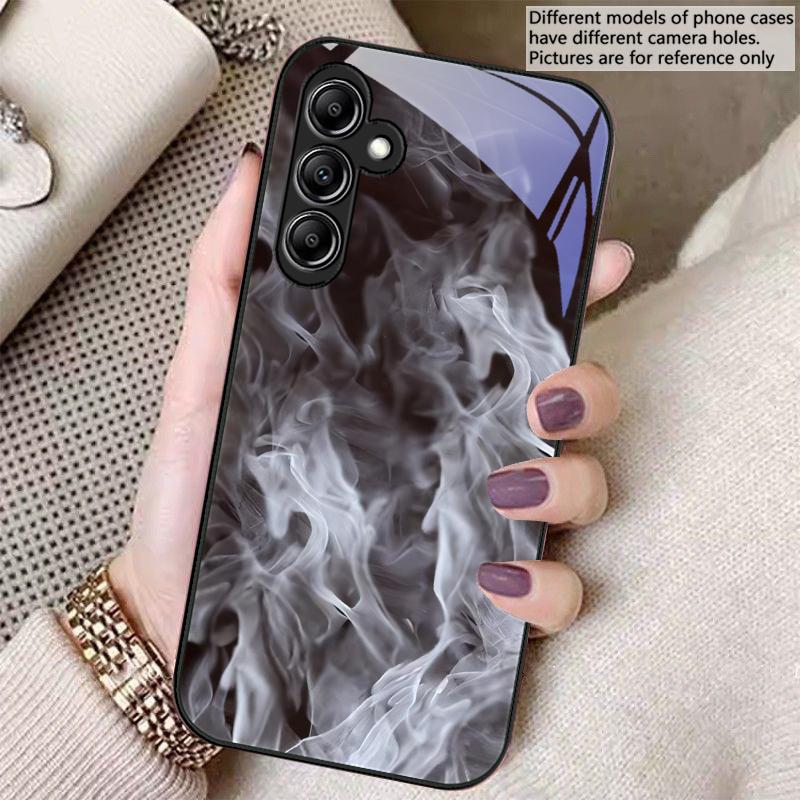 Blaues Rauchmuster Für Samsung A 20 30 22 23 24 25 26 31 32 33 34 35 42 50 51 52 53 54 55 56 70 71 72 73 5G Glas-Handyhülle