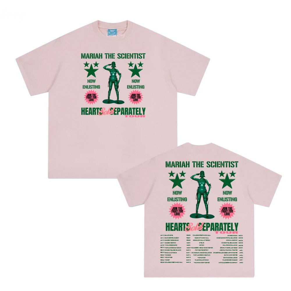 

Mariah The Scientist Hearts Sold Separately Tour Топы Хлопок Круглый вырез Мягкая футболка Высокое качество Женская одежда Топы XL розовый
