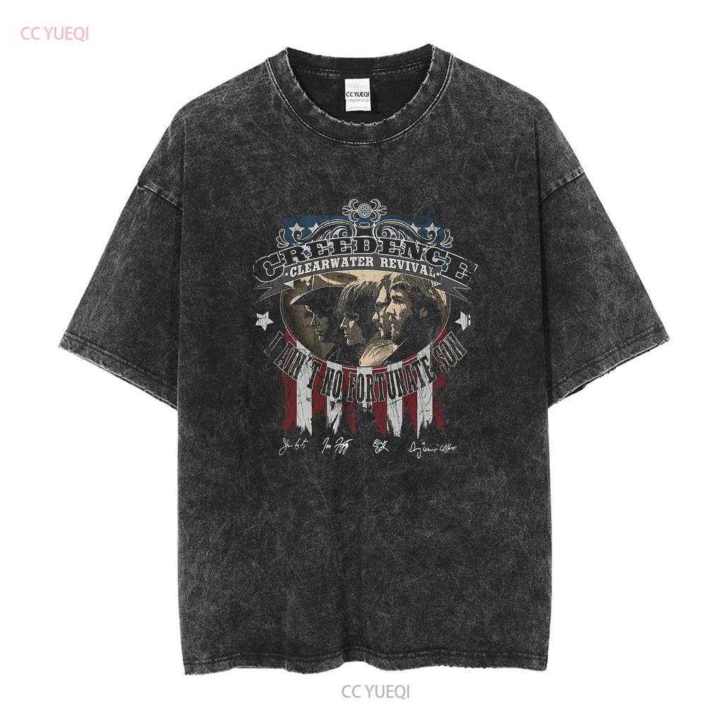 Rare CREEDENCE CLEARWATER REVIVAL Signature S To 5XL T Shirt Vintage Washed Stylish Homme Designer Clothes Graphic Comfortable