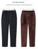 Women's High-Waist Fleece-Lined Lambswool Cotton Pants for Winter