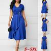 Femmes Vogue Robe Sexy Ourlet Asymétrique Col En V Plus La Taille Robe Eleagnt Robes De Soirée De Soirée
