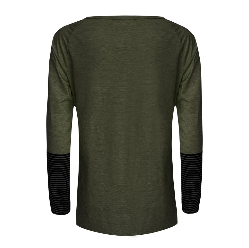 Fashion Womens Tops Casual V Neck Tunic Tops Striped Button Pullover Sweatshirt Casual T-shirt Top