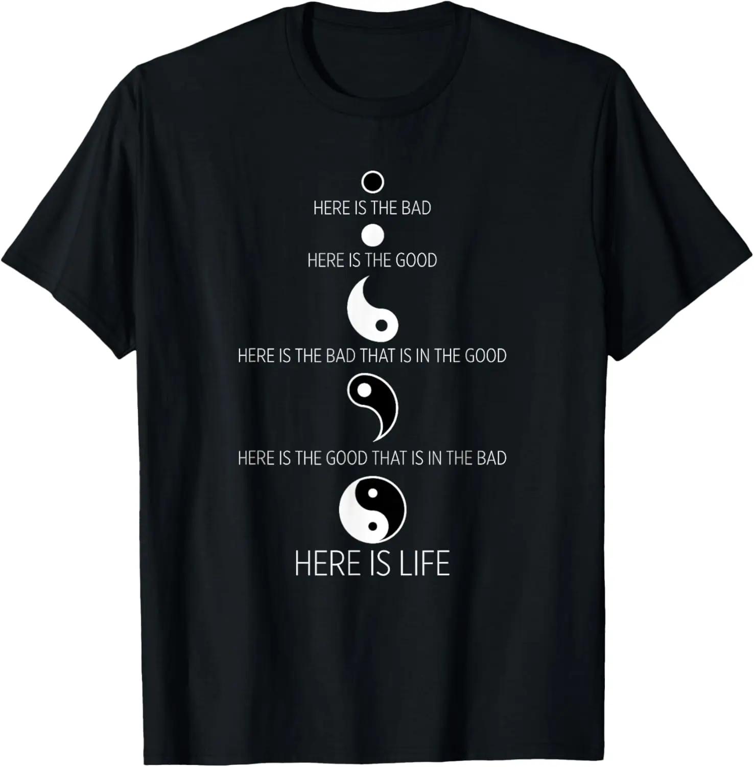 

Yin Yang Life Philosophy Graphic TShirt Breathable Cotton Crewneck Casual Short Sleeve Tee For Unisex S