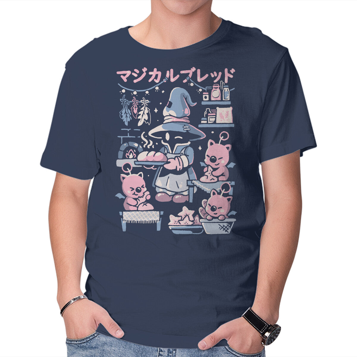 Unisex Crew Neck T-Shirt Magical Bread Graphic Short Sleeve Casual Tee XXXL