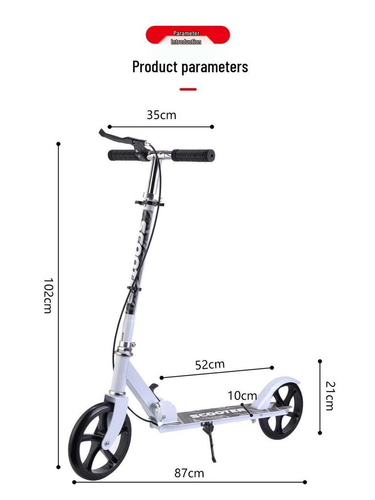 Faltbarer City-Roller: Großes Rad für Teenager & Erwachsene