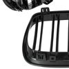 BMW 3 E92 E93 06-10 Kühlergrill-Einsätze zwischen den Scheinwerfern (Nieren) linkes + rechtes Set SCHWARZ GLÄNZEND DOPPELSTREIFEN