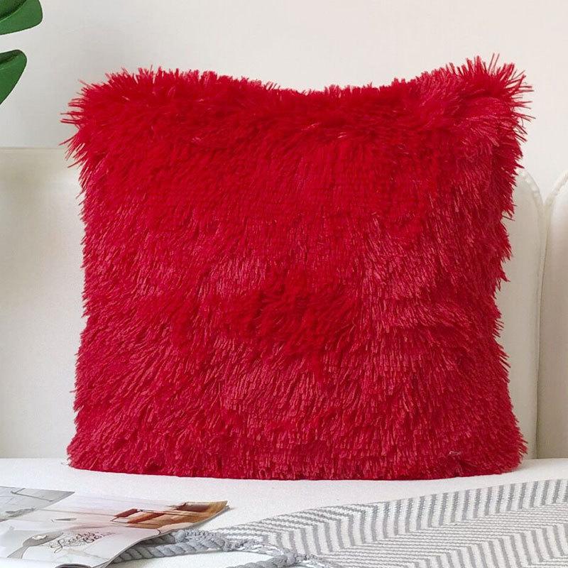 Nordic Plush Pillow Cover Modern Simple Crystal Plush Soft Comfortable Solid Color Cushion Cover Cushion Cover