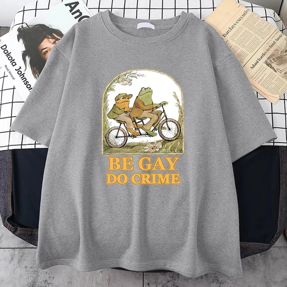 2025 Cute Cottagecore Aesthetic Frog Mushroom Moon Witchy Men Tee Clothing Vintage Casual Oversize Cotton T-Shirts Creative Mans