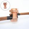 Split Bolt Connector High Strength Copper Grounding Clamps for Completing Ground Bonding to Bare Wires TJ-16 (6 PCS)