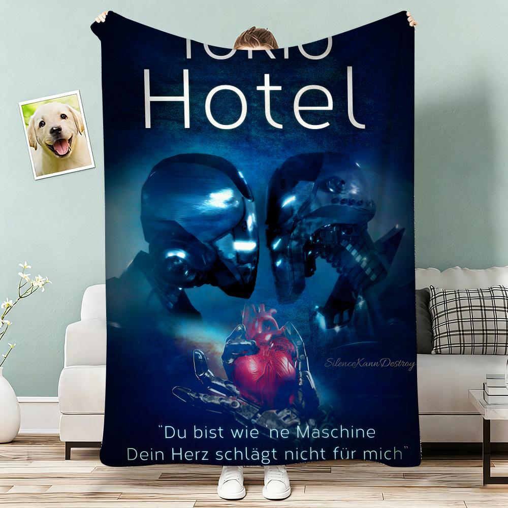 Metal Rock Band Tokio Hotel Throw Lightweight g Flannel Blanket Soft Skinfriendly for Summer Cooling
