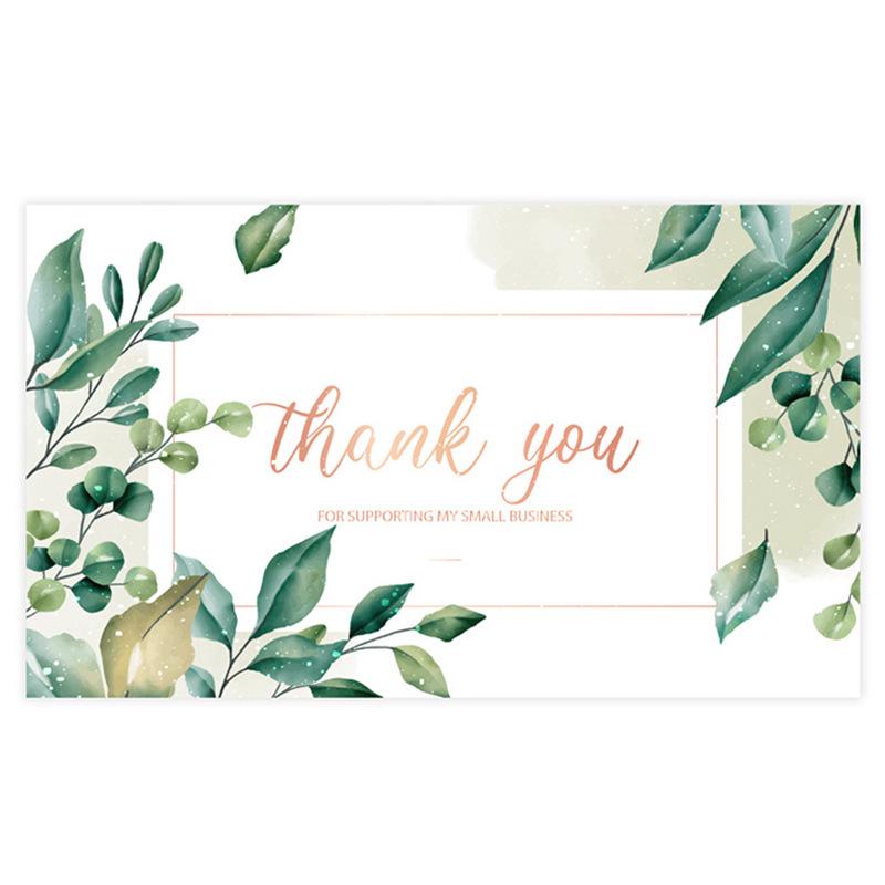 Black Thank You Greeting Cards, 50 Sheets/Pack