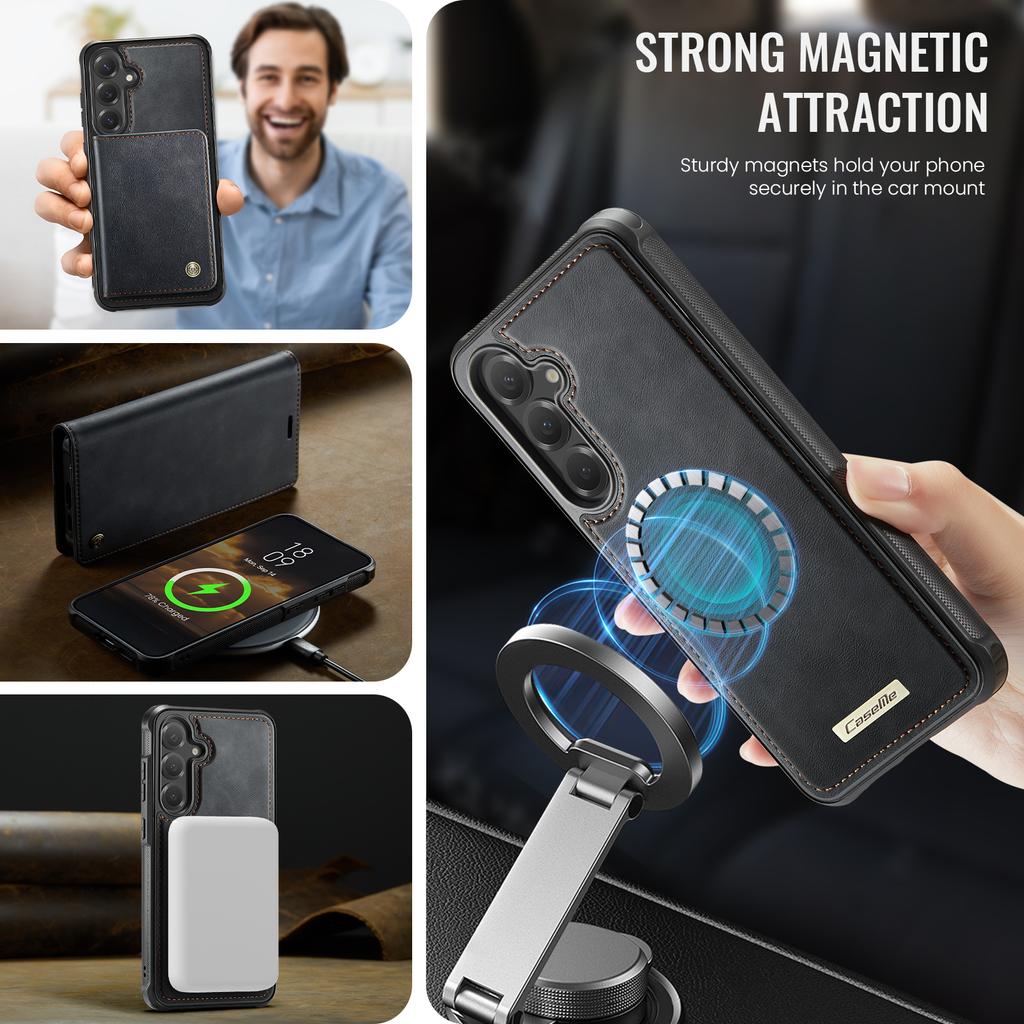 For Samsung Galaxy S24 FE Case CASEME C49 Magnetic Case RFID Blocking Detachable Wallet Leather Phone Cover