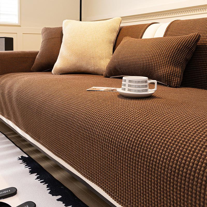 Retro Straight Edge Four-Season Universal Sofa Cushion  New One-Piece Light Luxury High-End Non-Slip Sofa Cushion
