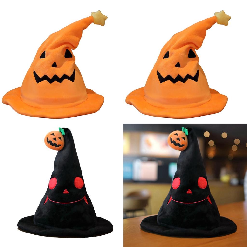 Halloween Elektrischer Kürbis Elfenhut Geisterfest Party Kostüm Plüschtier Gelb 30*30*40cm Schwarz 30*30*40cm