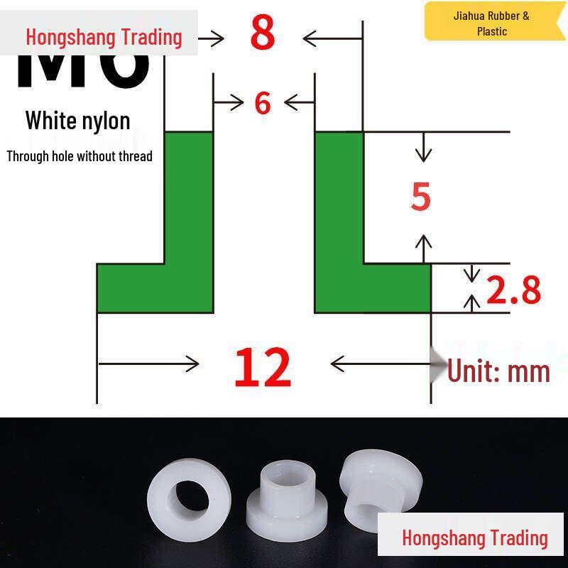 Step T-Shaped Nylon Insulating Bushing Washer, M3-M35 Thread Protection Spacer