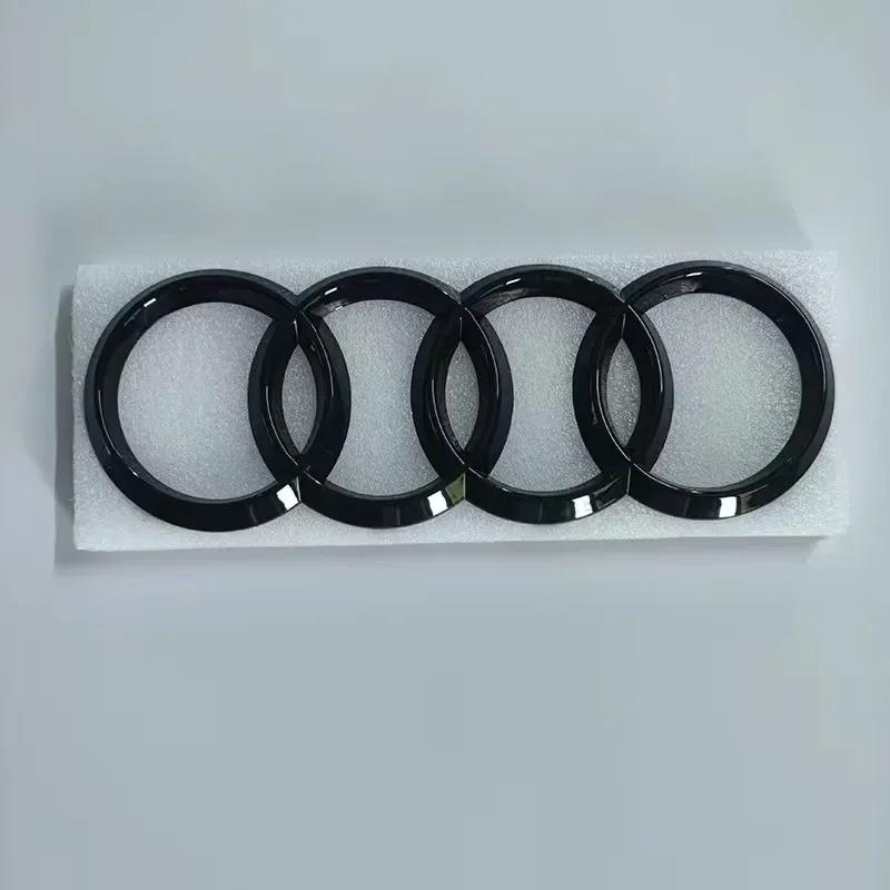 AUDI A4 4Ring logo ABS Black Car Hood Front Grill Rear Trunk Emblem Sticker A4 Mark Quarrto 2.0T Sline Emblem For A4 2008-2017