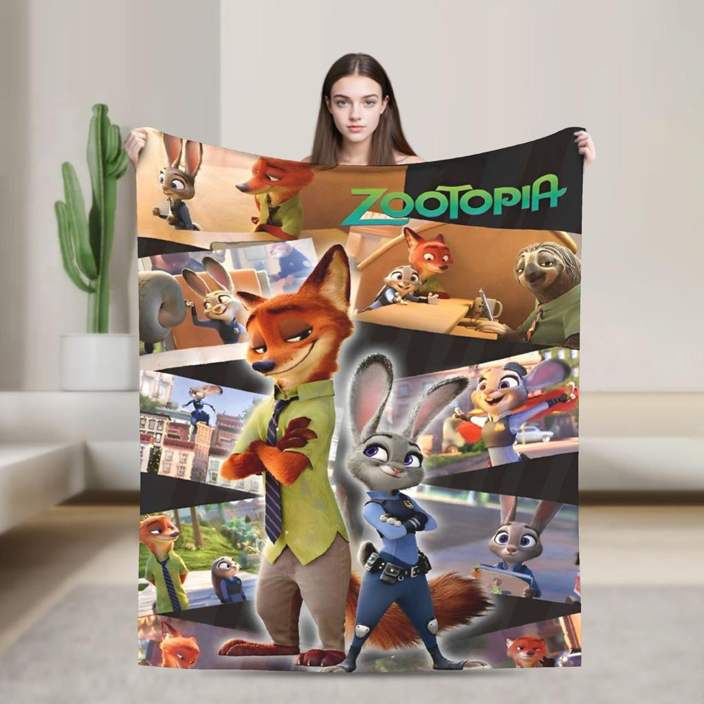 Zootopia Blanket Flannel Funny Warm Throw Blankets for Coverlet Winter