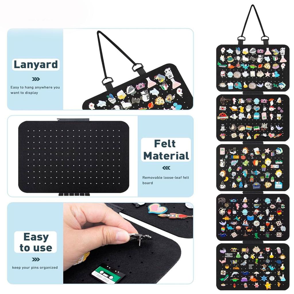 Hanging Enamel Lapel Pin Display Panels Felt Badge Button Brooch Storage Holder Jewelry Necklace Display Stand Earring Organizer