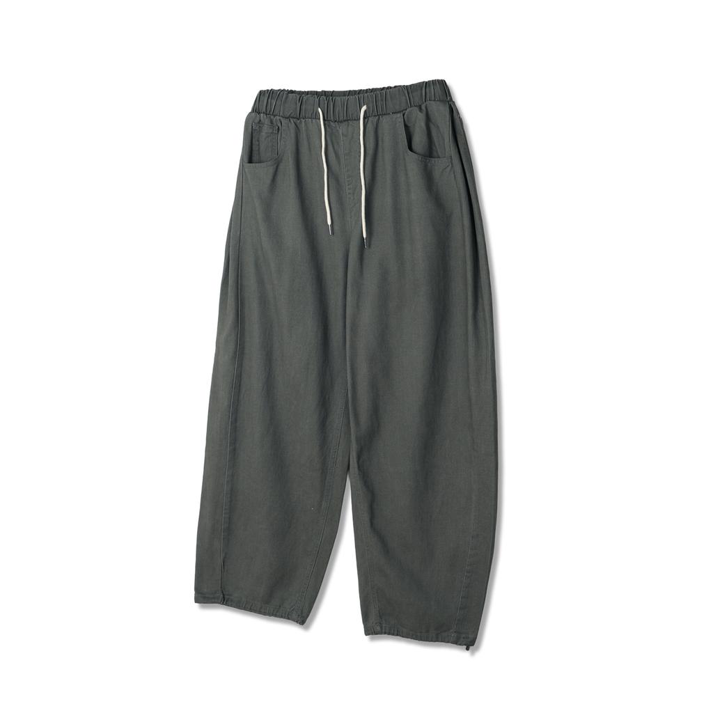 And Again Washed Cotton Wide Twill Pants (Gray)